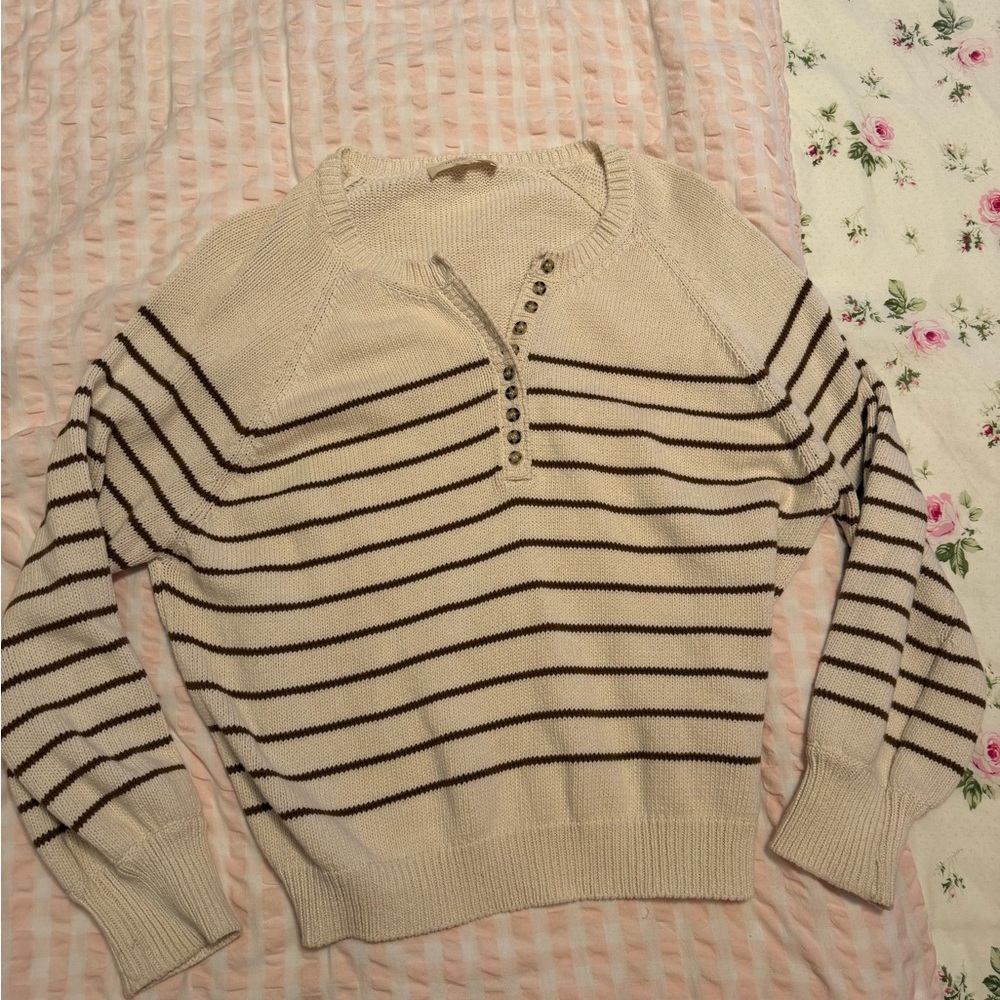 Sezane Léontine Jumper in Ecru / Camel